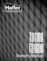 Hafler TA1100-TA1600 - Owners Manual